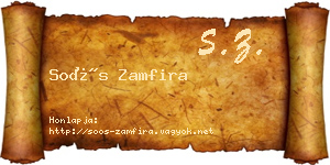 Soós Zamfira névjegykártya